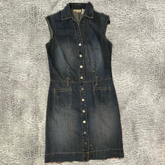 Vintage Faded Glory Denim Mini Dress - Picture 1 of 9